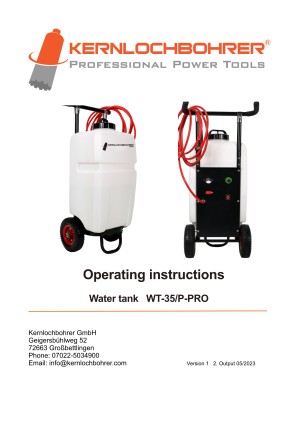 Bedieningsinstructies voor: Watertank WT-35/P-PRO met pomp en oplaadbare batterij 